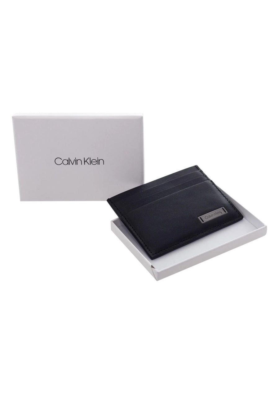 Calvin Klein Smooth Leather Cardholder - Black