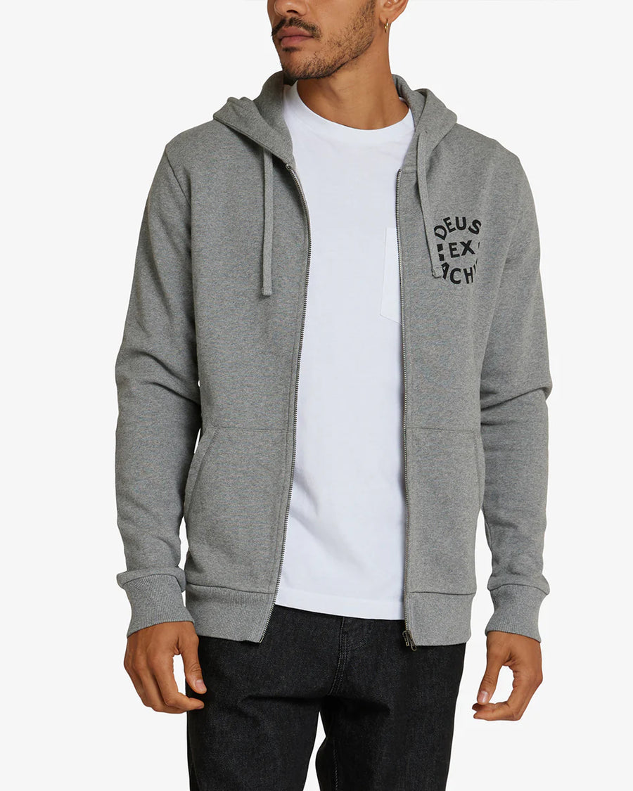 Deus Ex Machina Circle Logo Hoodie - Grey Marle