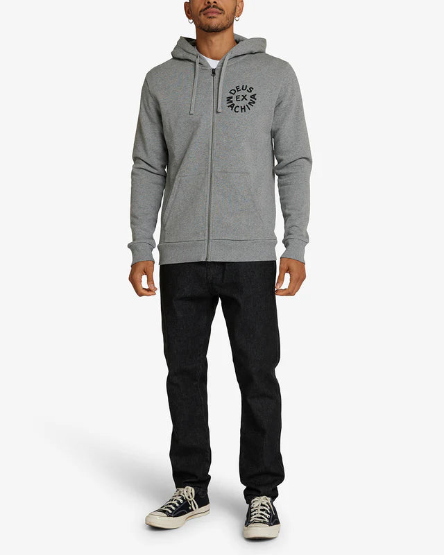 Deus Ex Machina Circle Logo Hoodie - Grey Marle