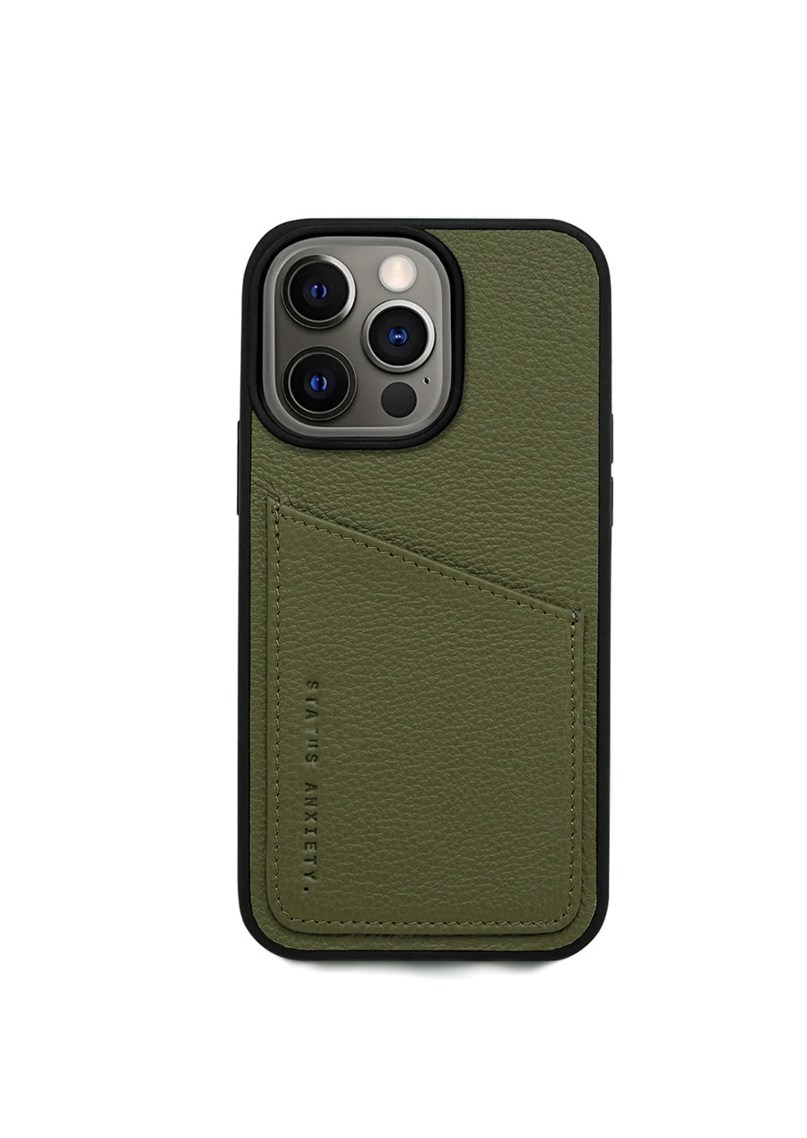 Status Anxiety Who's Who Leather Phone Case (iPhone) - Khaki