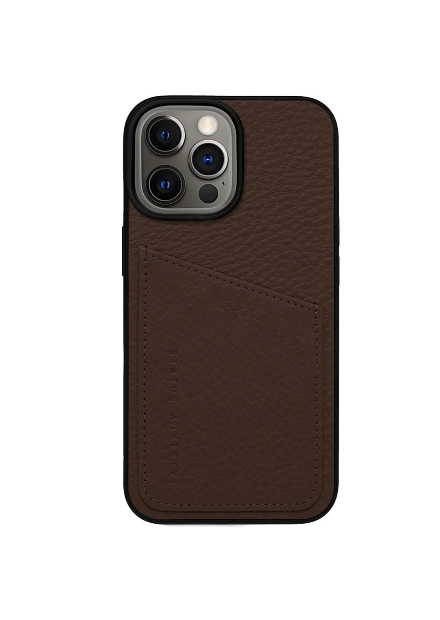 Status Anxiety Who's Who Leather Phone Case (iPhone) - Cocoa