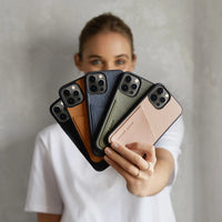 Status Anxiety Who's Who Leather Phone Case (iPhone) - Dusty Pink