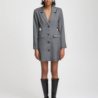 Gestuz AlinaGZ Blazer Dress - Dark Grey Pinstripe