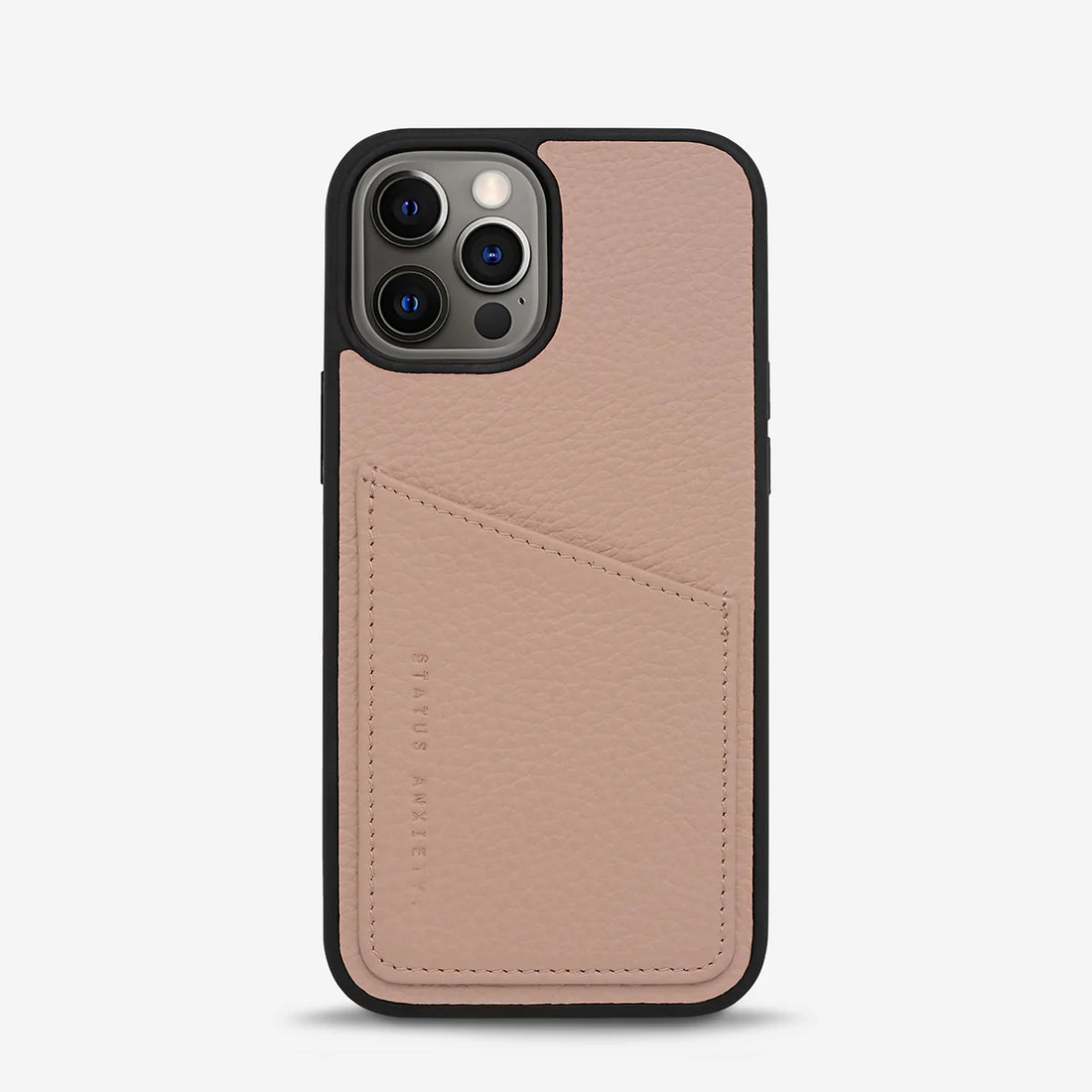 Status Anxiety Who's Who Leather Phone Case (iPhone) - Dusty Pink