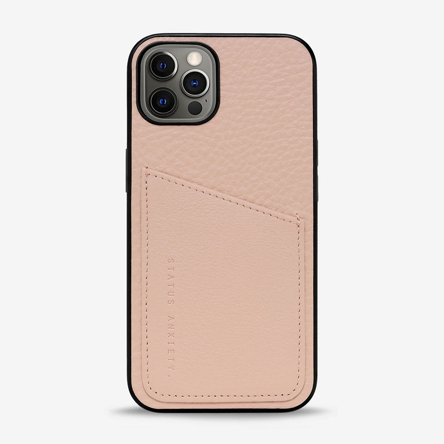 Status Anxiety Who's Who Leather Phone Case (iPhone) - Dusty Pink