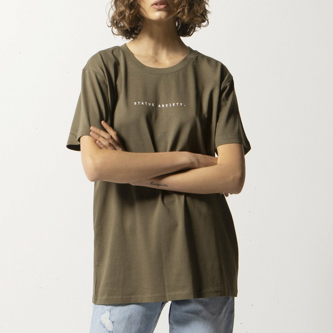 Status Anxiety Think It Over Women's Tee - Army